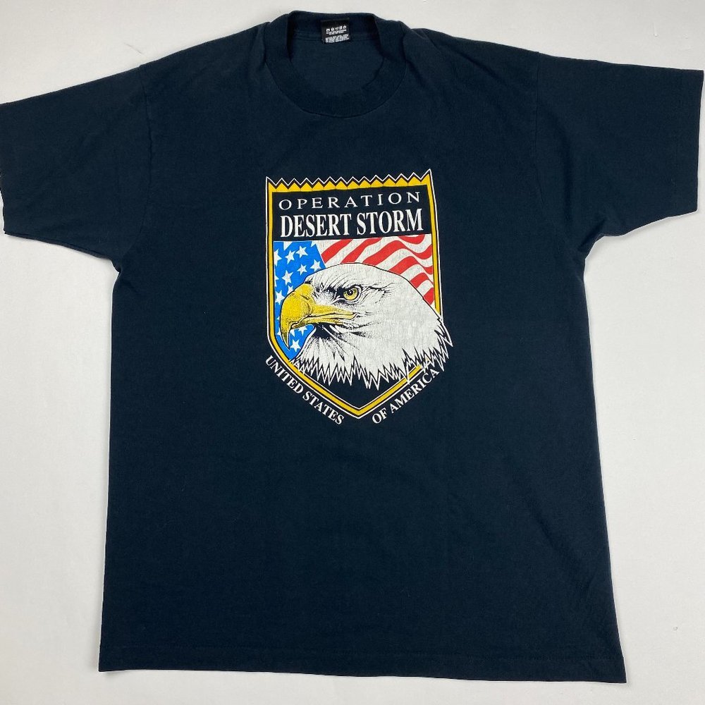 Vintage 90s Operation Desert Storm Gulf War T Shirt Mens M/L Screen Stars